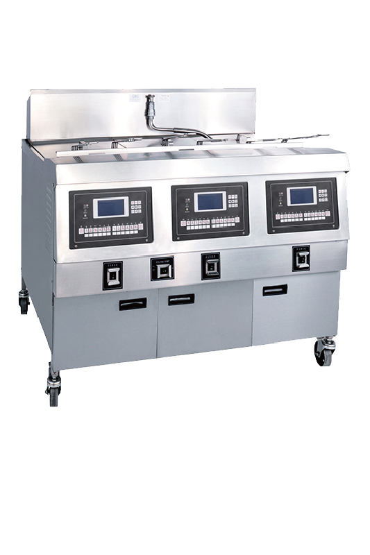 Gas Open Deep Fryer With Three Tank & Built-in Filtration